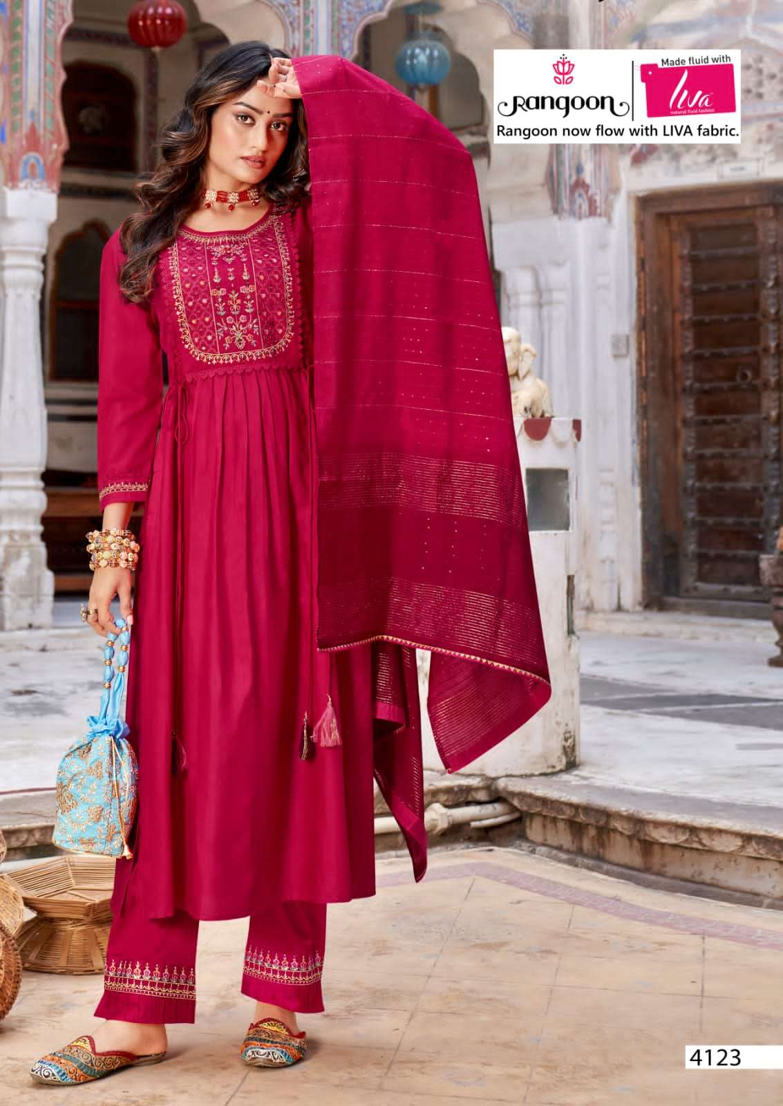 Rangoon-Naira Repeat-Viscose-Schiffli-Khatli-Hand-Work-Mirror-Naira-Cut-Kurti-Viscose-Embroidery-Pant-Sequence-Work-Dupatta-4123